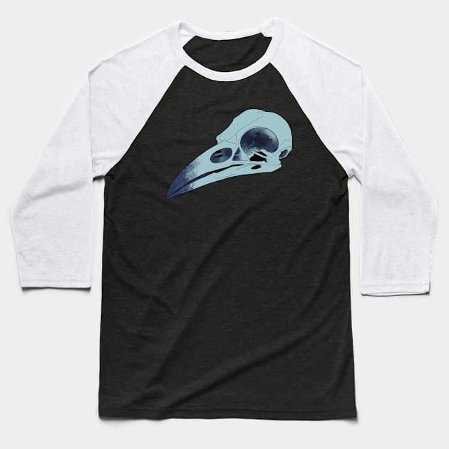 Raven Skull Baseball T-Shirt by theartfulscientist